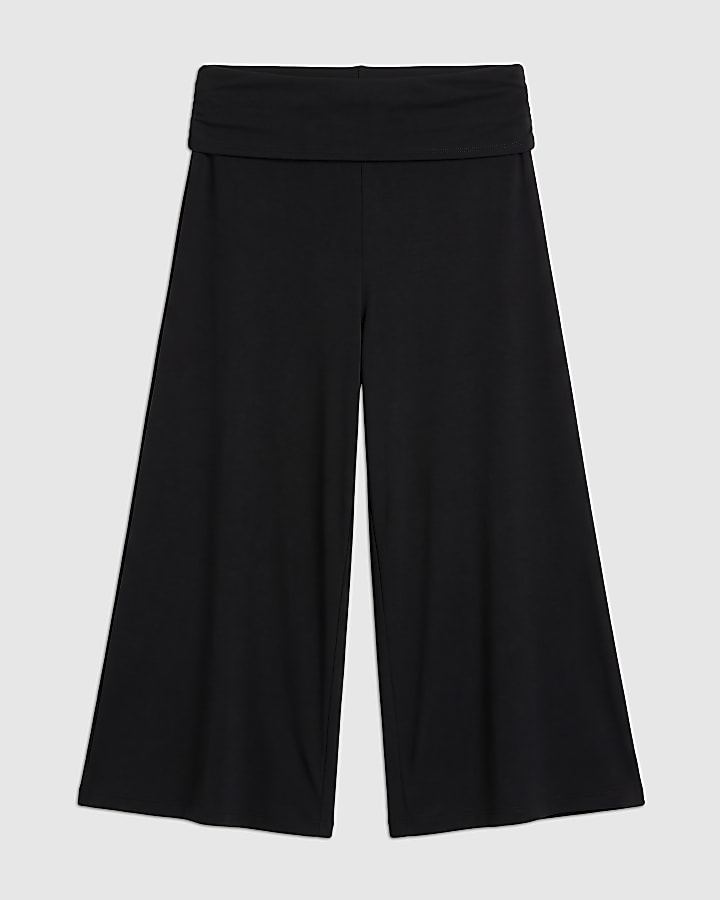 Black Foldover Jersey Jorts
