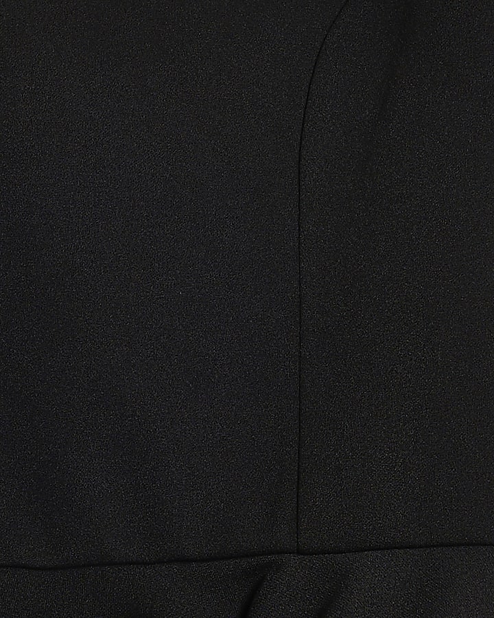 Black Wire Hem Peplum Top