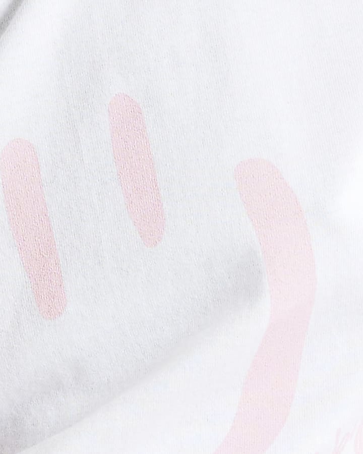 White Short Sleeve Be Happy Face T-Shirt