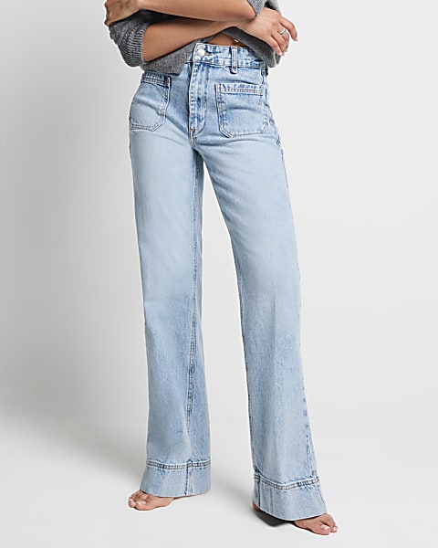 River island blue jeans top