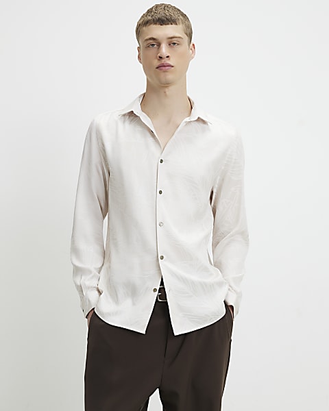 river island dress shirt River Island - Seersucker Shirt - Men - Cotton/Spandex - L