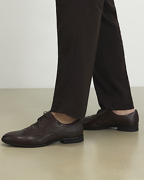 princess polly baby blue dress Suit Shoes Men's Black Brown Leather Shoes Men's Business Wedding Shoes  Formal Shoes Breathable Lace-Up Shoes with Soft Insole Business Shoes  Office Shoes Oxford Shoes, brown, 7 UK: Amazon.co.uk: Fashion main image 1