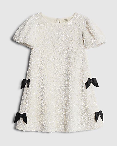 white christmas dresses Cute Christmas Dresses | Santa Double Ruffle Dress main image 1
