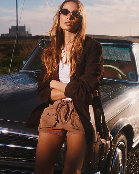 Brown Cargo Hotpant Shorts