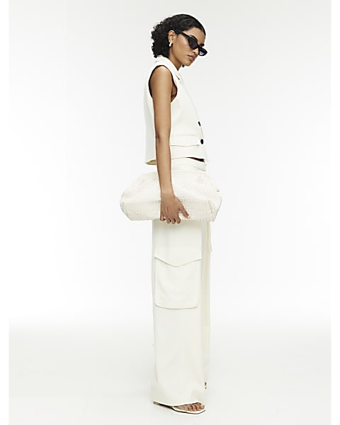 RI Studio Cream Tailored Utility Trousers