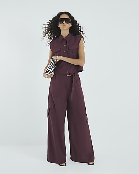 Purple Premium Belted Utility Trousers