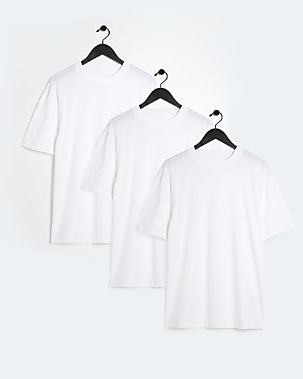 3PK white regular fit t-shirt
