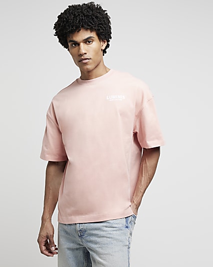 Pink oversized fit graphic print t-shirt