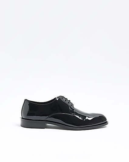 Black patent derby shoes