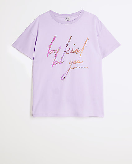 Girls lilac Be Kind Be You T-shirt