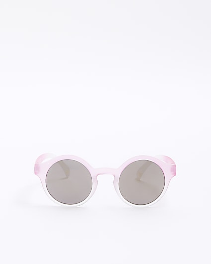 Mini girls pink frosted round sunglasses