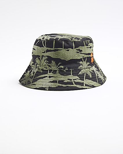Mini boys khaki palm tree bucket hat