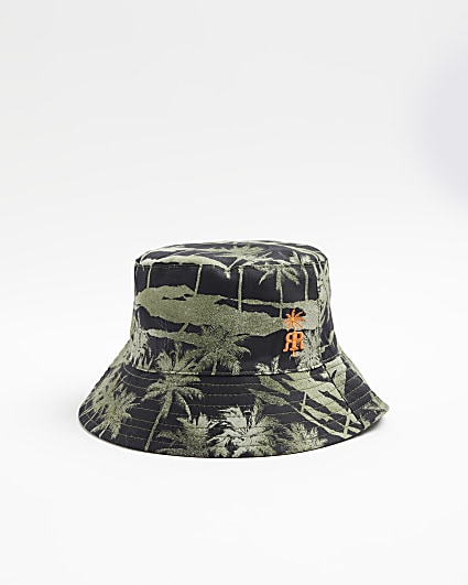 Boys khaki palm tree bucket hat