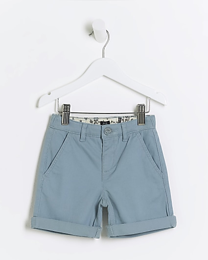 Mini boys grey chino shorts