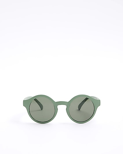 Mini boys green round sunglasses