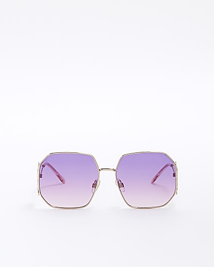 Girls purple butterfly trim sunglasses