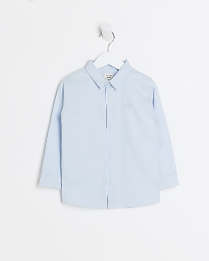 Mini boys blue long sleeve oxford shirt