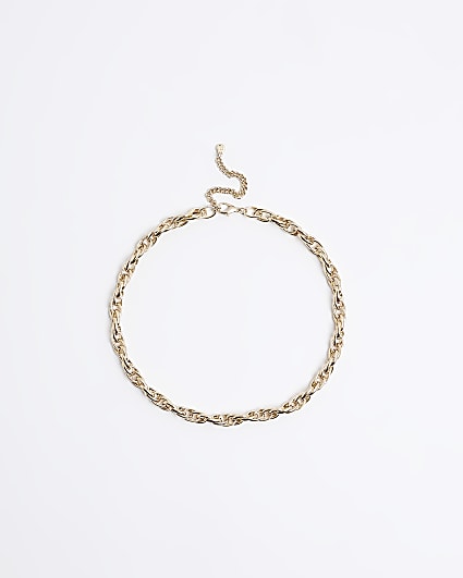 Gold chunky chain link necklace