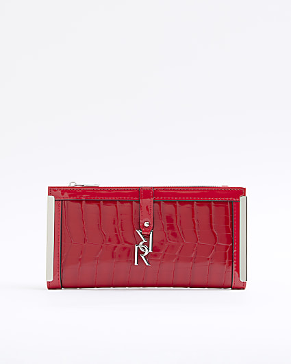 Red Croc Embossed Purse