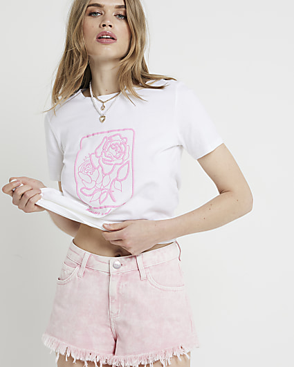 White Floral Rope T-shirt