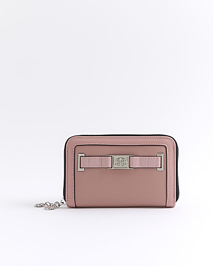 Pink flower charm purse