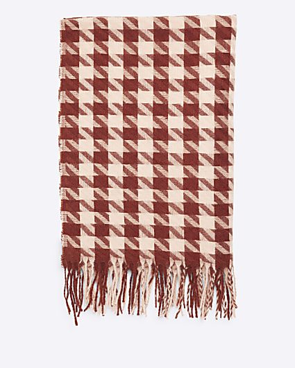Pink Dogtooth Scarf