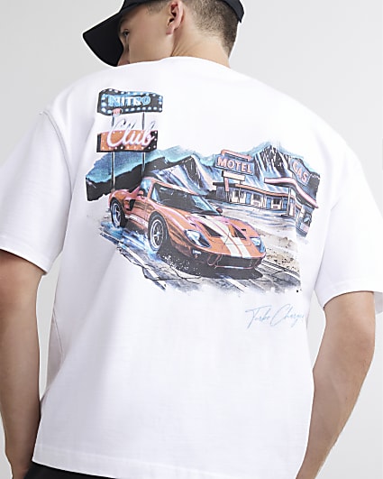 White Cotton Mountain Gas Car T-Shirt