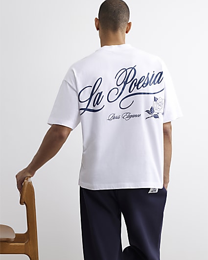 White Cotton La Poesia Floral T-Shirt