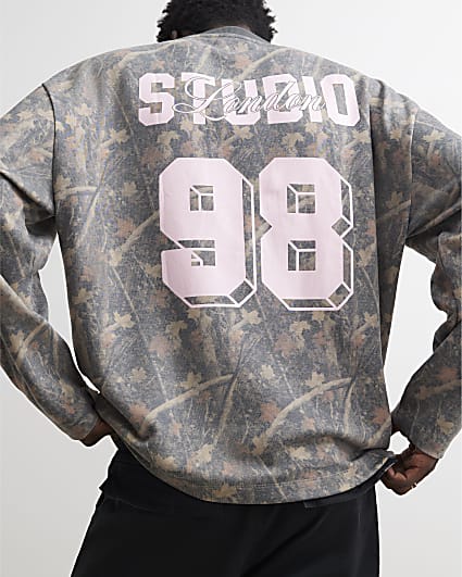 Khaki Cotton 98 LDN Camo Long Sleeve T-Shirt