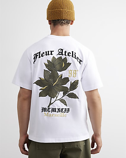 White Cotton Marseille Floral T-Shirt
