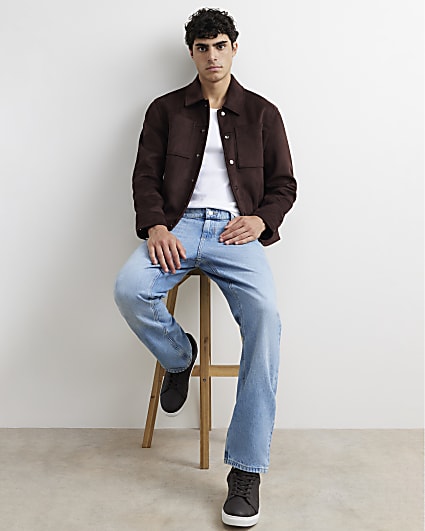 Blue Straight Leg Jeans
