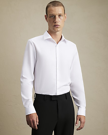 White Premium Slim Fit Pack Of 2 Shirts