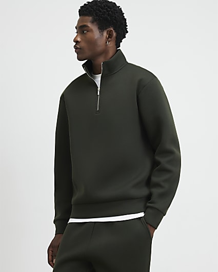 Khaki Premium Funnel Neck Sweatshirt
