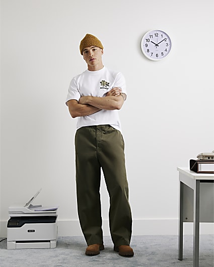 Green Barrel Leg Trousers