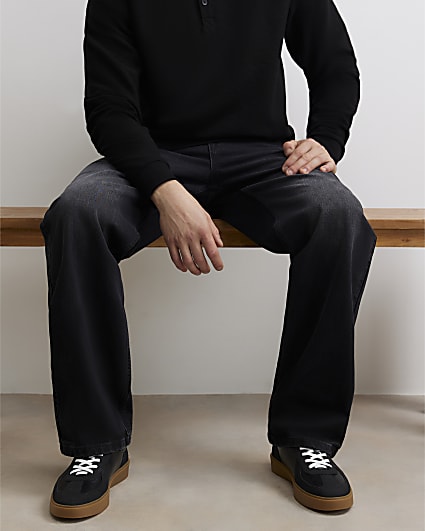 Black Gum Sole Lace Up Trainers