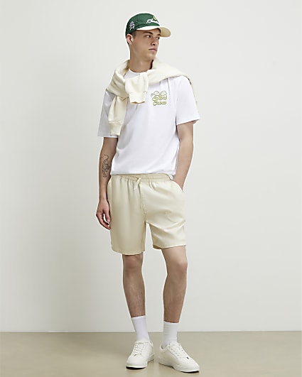 White Regular Fit Court Crew T-Shirt