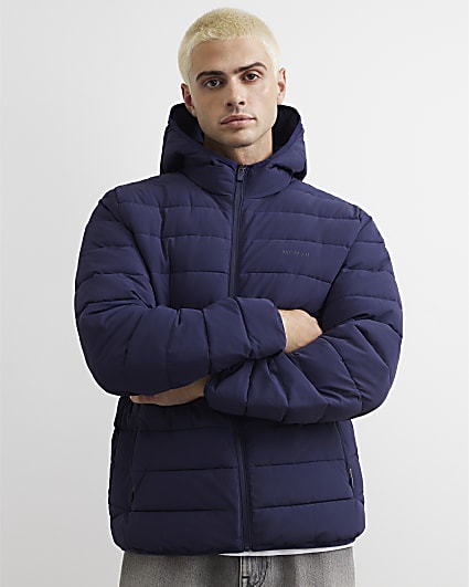 Navy Muscle Fit Cotton MCMXII Puffa Jacket