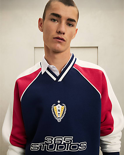 Navy 36S Sports Colour Block Sweatshirt