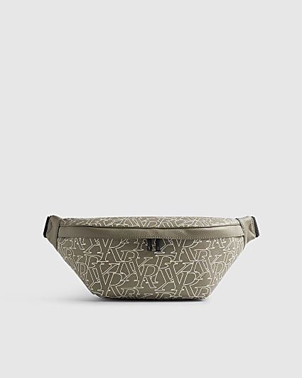 Green Monogram Print Bum Bag