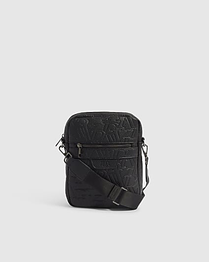 Black RI Monogram Crossbody Bag
