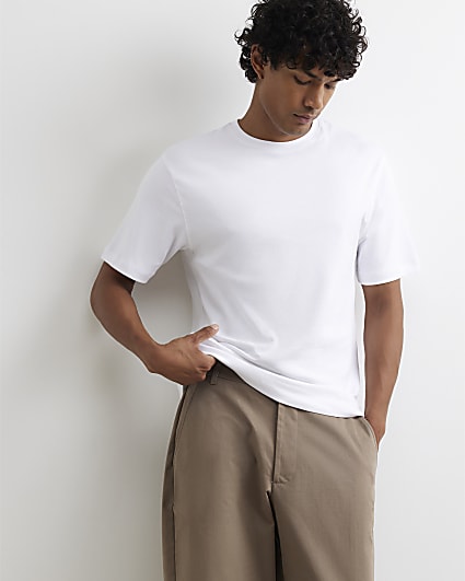 White Slim Fit Cotton T-Shirt