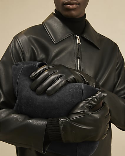 Black Leather Gloves