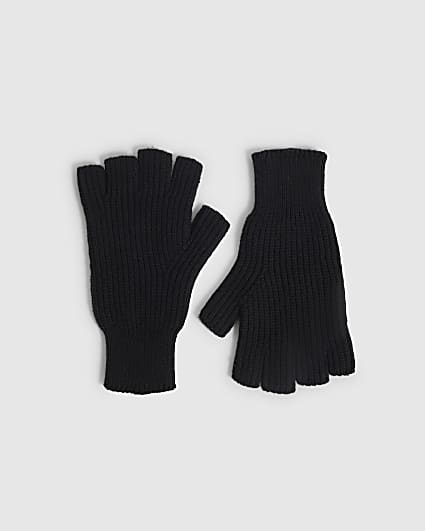 Black Knitted Gloves | River Island