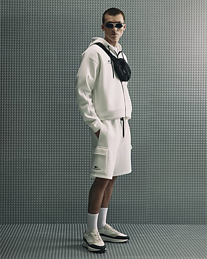 White Regular Fit Sanctuaire Cargo Shorts