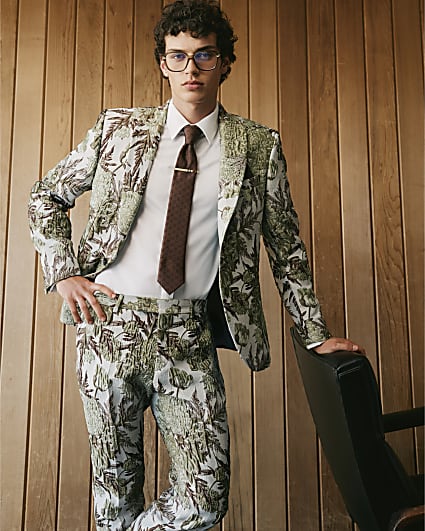 Silver Twisted Tailor Embroidered Suit Jacket