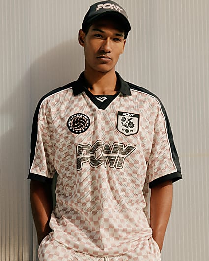 Pink Pony Oversized Check Football Top