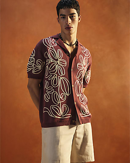 Red Regular Fit Cornelli Shirt
