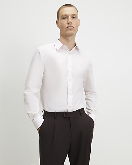 Pink Slim Fit Cotton Shirt