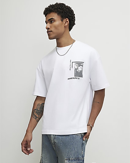 White Oversized Fit Floral NY City T-Shirt