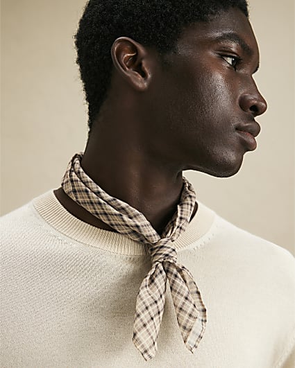 Brown Check Bandana